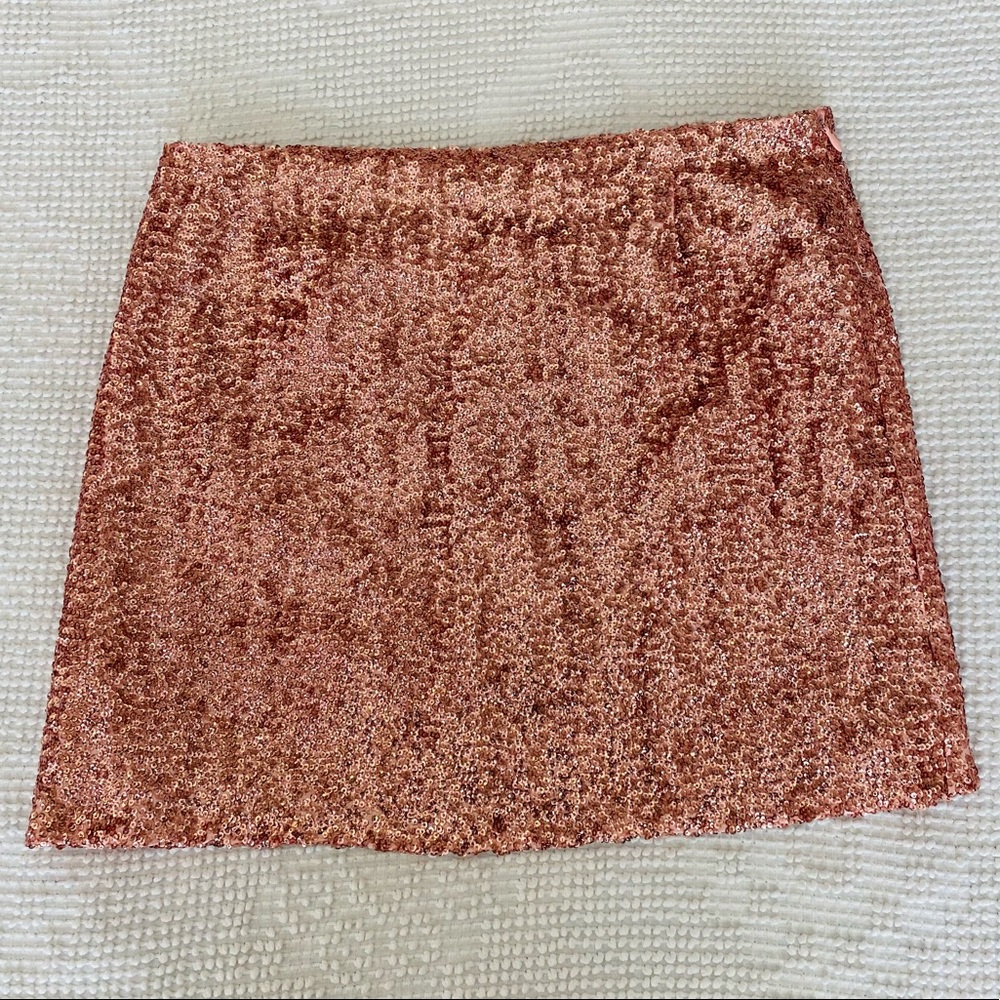 Pim + Larkin Blush Sequin Mini Skirt